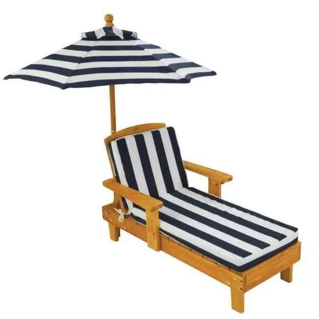 KidKraft Outdoor Chaise With Umbrella - Navy 105 2 KidKraft Outdoor Chaise With Umbrella - Navy 105 - Image 2