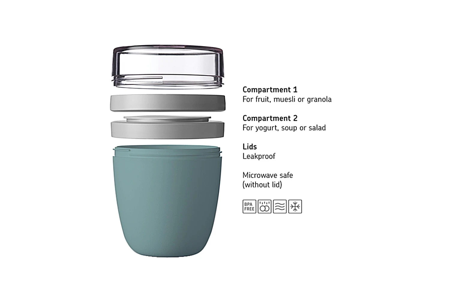 Mepal Lunch Pot Ellipse Mini - Nordic Sage 3 Mepal Lunch Pot Ellipse Mini - Nordic Sage - Image 3