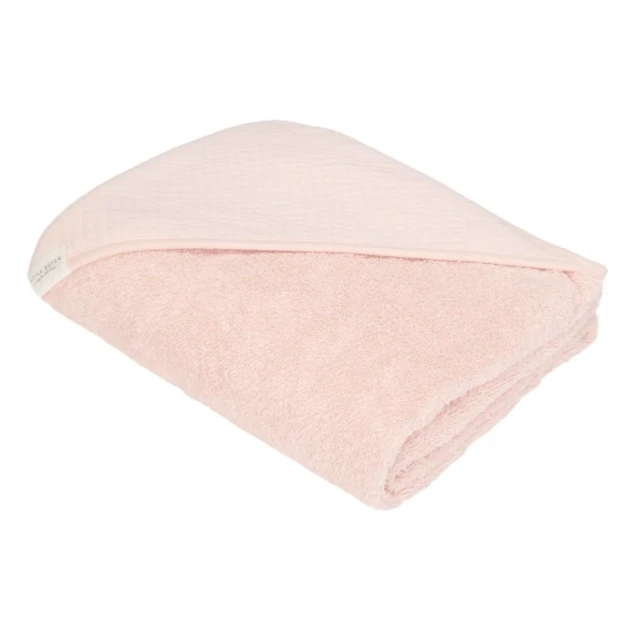 Little Dutch Hooded Towel Pure Soft Pink 75x75 2 Little Dutch Hooded Towel Pure Soft Pink 75x75 - Image 2