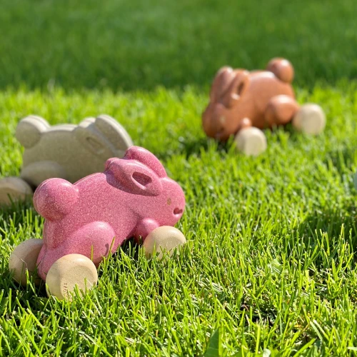 Plan Toys Pull-along Bunny - Pink 2 Plan Toys Pull-along Bunny - Pink - Image 2