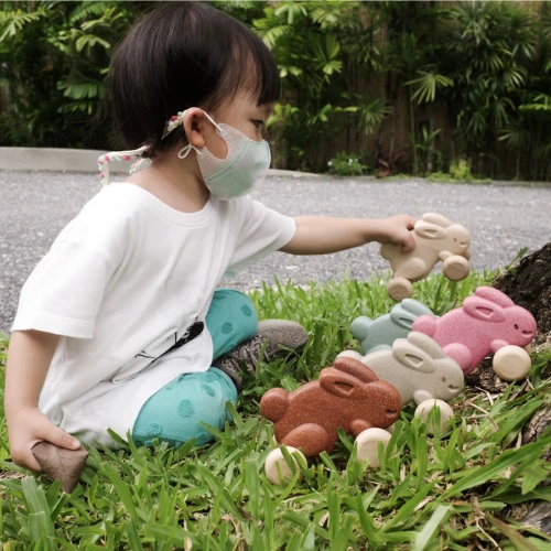 Plan Toys Pull-along Bunny - Pink 3 Plan Toys Pull-along Bunny - Pink - Image 3