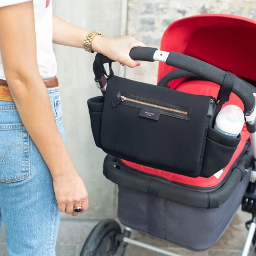 Storksak Stroller Organiser Luxe Scuba Black 2 Storksak Stroller Organiser Luxe Scuba Black - Image 2