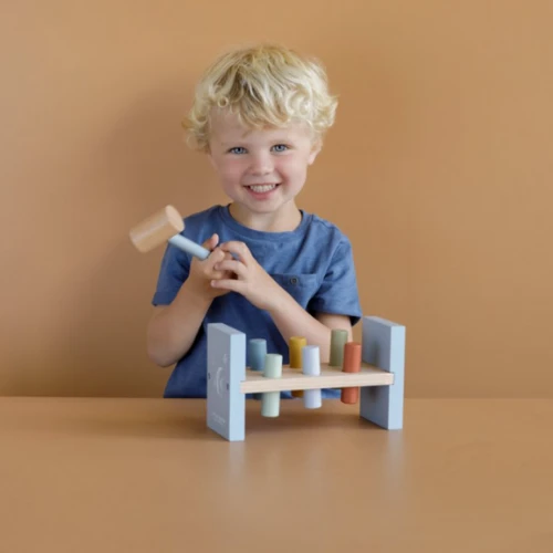 Little Dutch Pounding Bench - Ocean Blue 2 Little Dutch Pounding Bench - Ocean Blue - Image 2