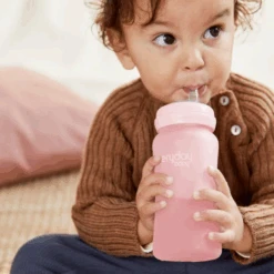 Glass Straw Bottle Healthy + 240ml -Stokke Store 8 e653c527 911d 4355 970e af0e9248683b