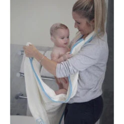 Cuddledry 'Hands-free' Baby Towel Blue Edge -Stokke Store IMG 1289 lower res 1024x1024 2x 48d3705b 7580 4d51 826a 32dc86675650