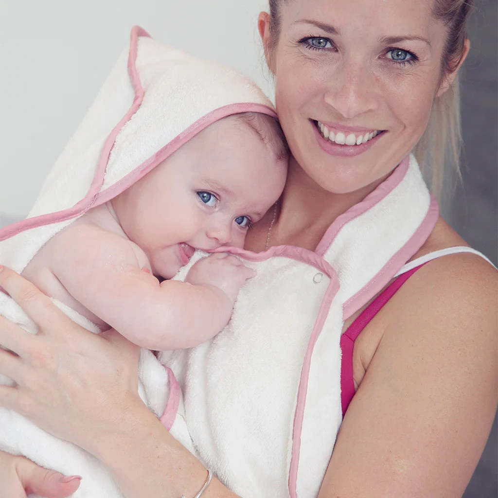Cuddledry 'Hands-free' Baby Towel Pink Edge 3 Cuddledry 'Hands-free' Baby Towel Pink Edge - Image 3