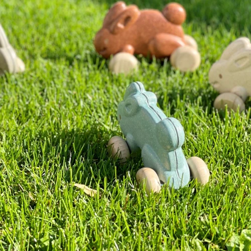 Plan Toys Pull-along Bunny - Blue 2 Plan Toys Pull-along Bunny - Blue - Image 2