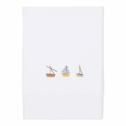 Little Dutch Bassinet Sheet Embroided Sailors Bay