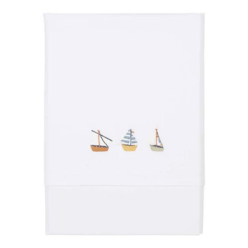 Little Dutch Bassinet Sheet Embroided Sailors Bay 1 Little Dutch Bassinet Sheet Embroided Sailors Bay