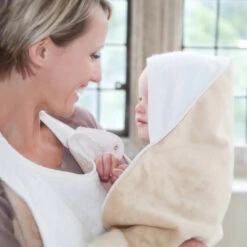 Cuddledry 'Hands-free' Baby Towel Oatmeal -Stokke Store original4 1024x1024 2x 1
